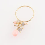 Pink opal x Glamon Stone x Crystal Ring