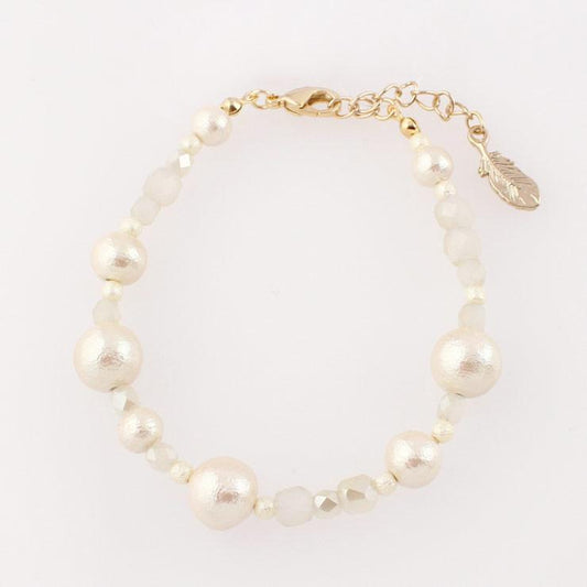 Cotton pearl x glass bead bracelet