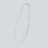 Long necklace of Golden Rutile Quartz and Calcedney