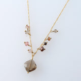 Smoky quartz and strawberry quartz necklaces