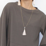 Dendritic Opal and Tassel necklace