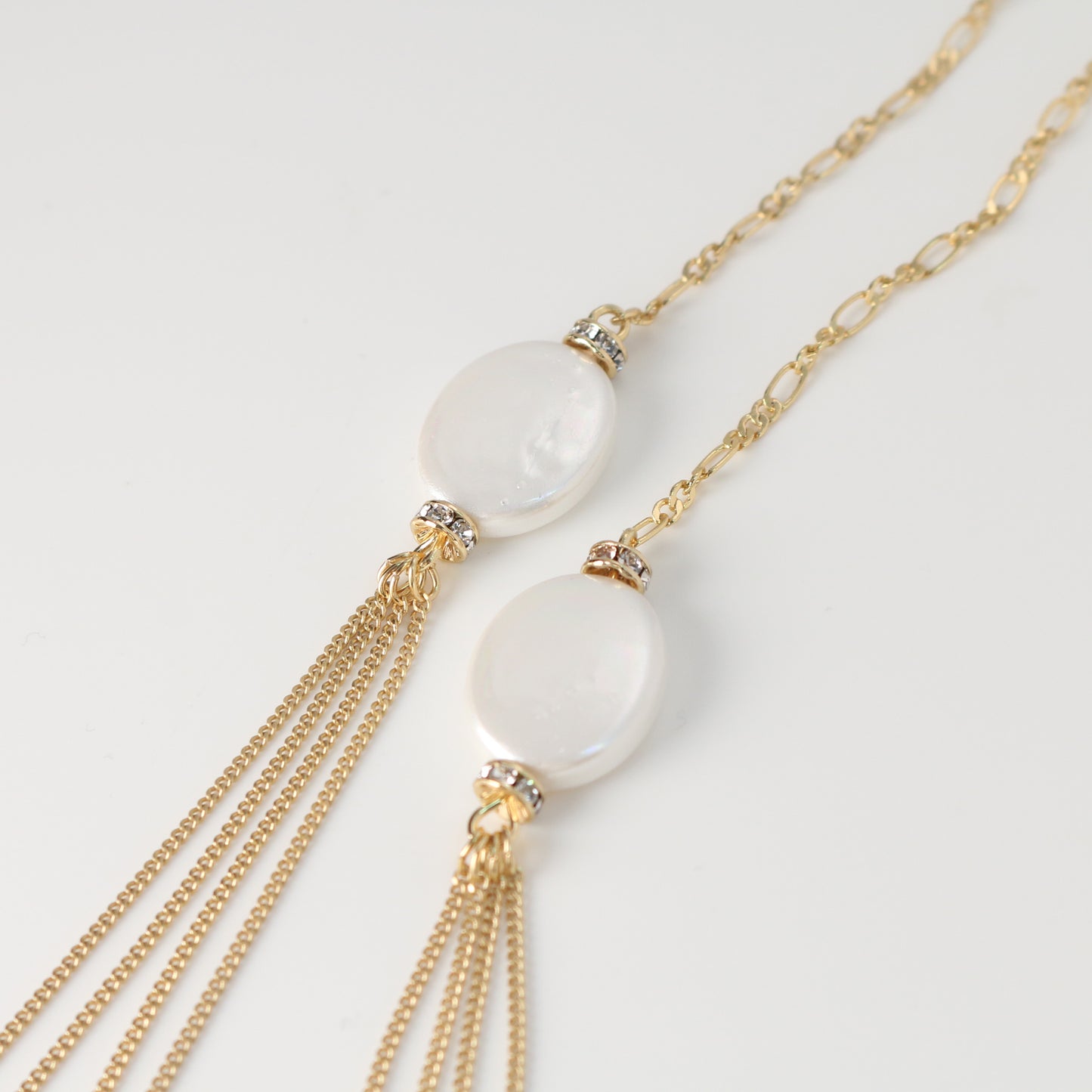 Shell pearl long necklace