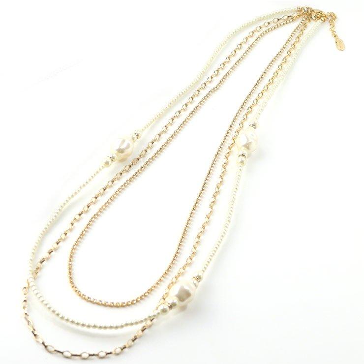 Pearl x Chain 3 Way Long Necklace