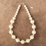 Pearl x Stone short necklace