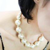 Pearl x Stone short necklace