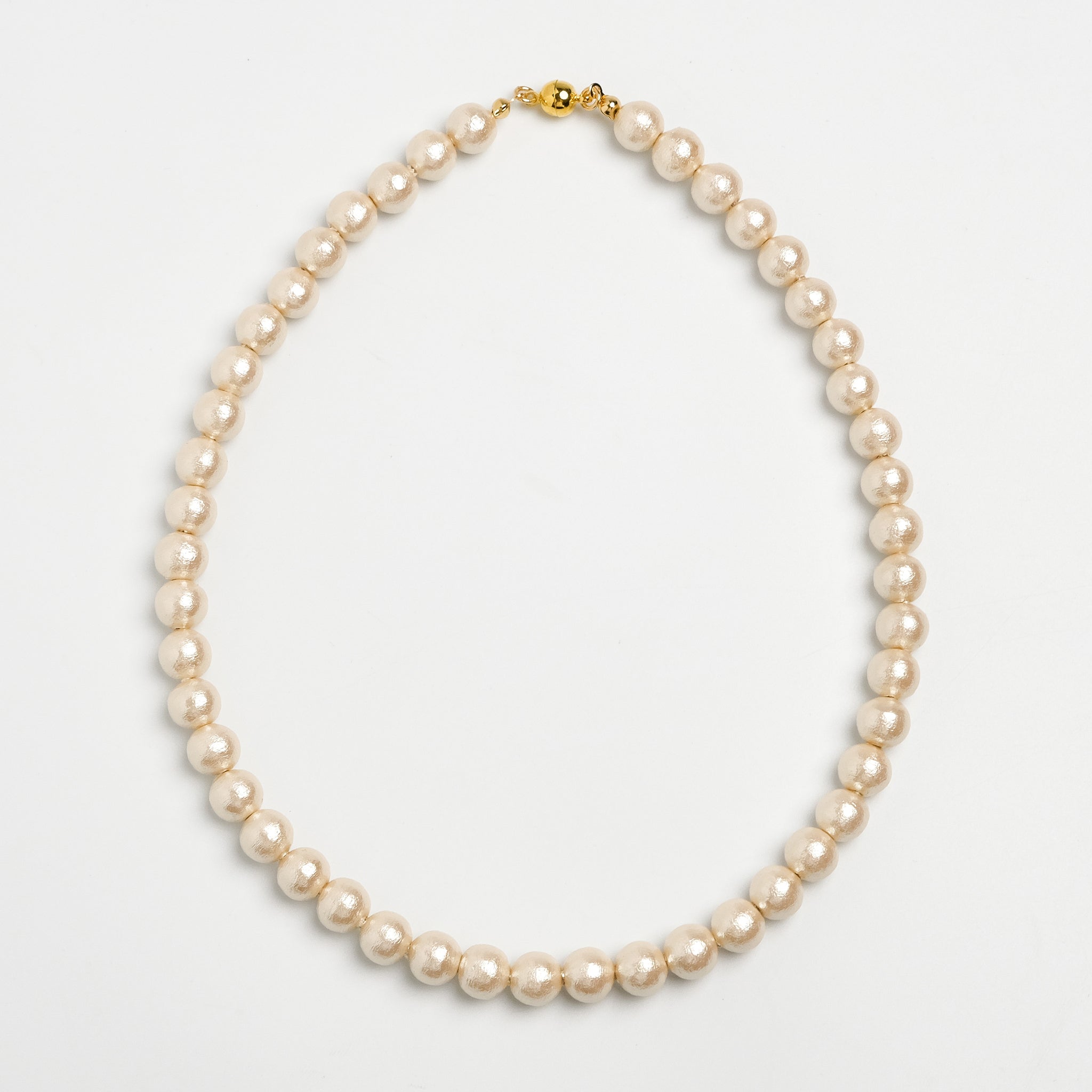 8mm cotton pearl magnet necklace