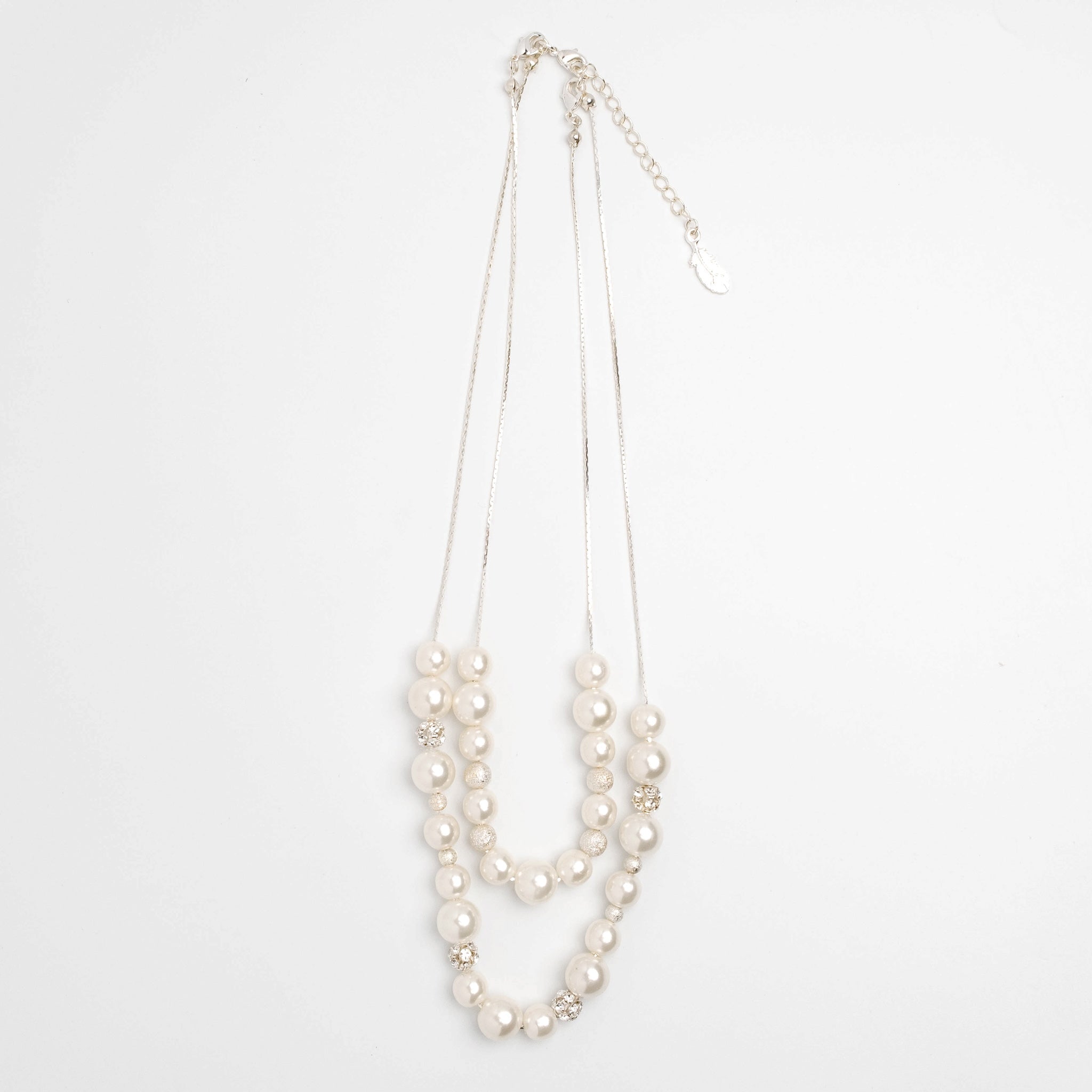 2 pearl x dust ball necklace