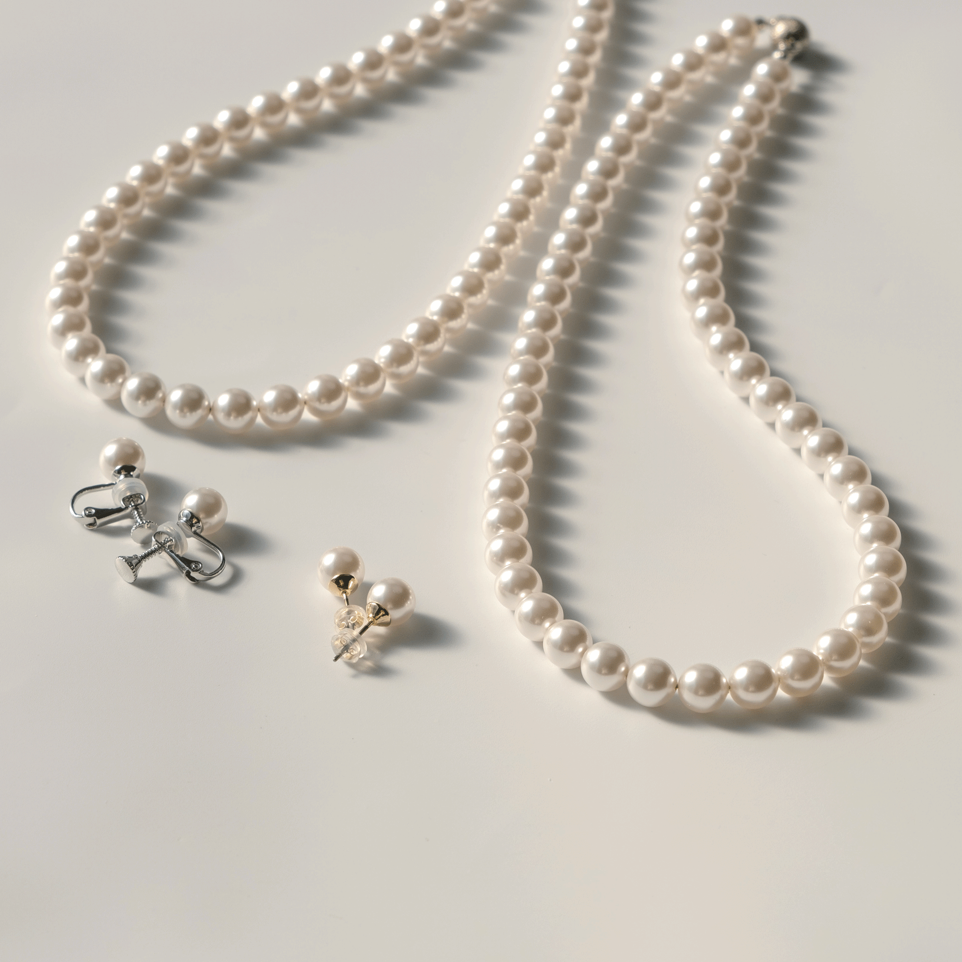 アンティーク 真珠ネックレス  ⚪️二連 ✨スワロ付き ⭐︎PAT