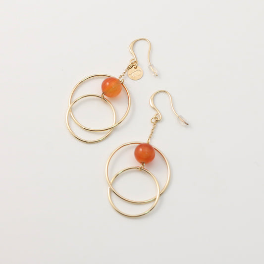 Metal hoop and orange gate earrings