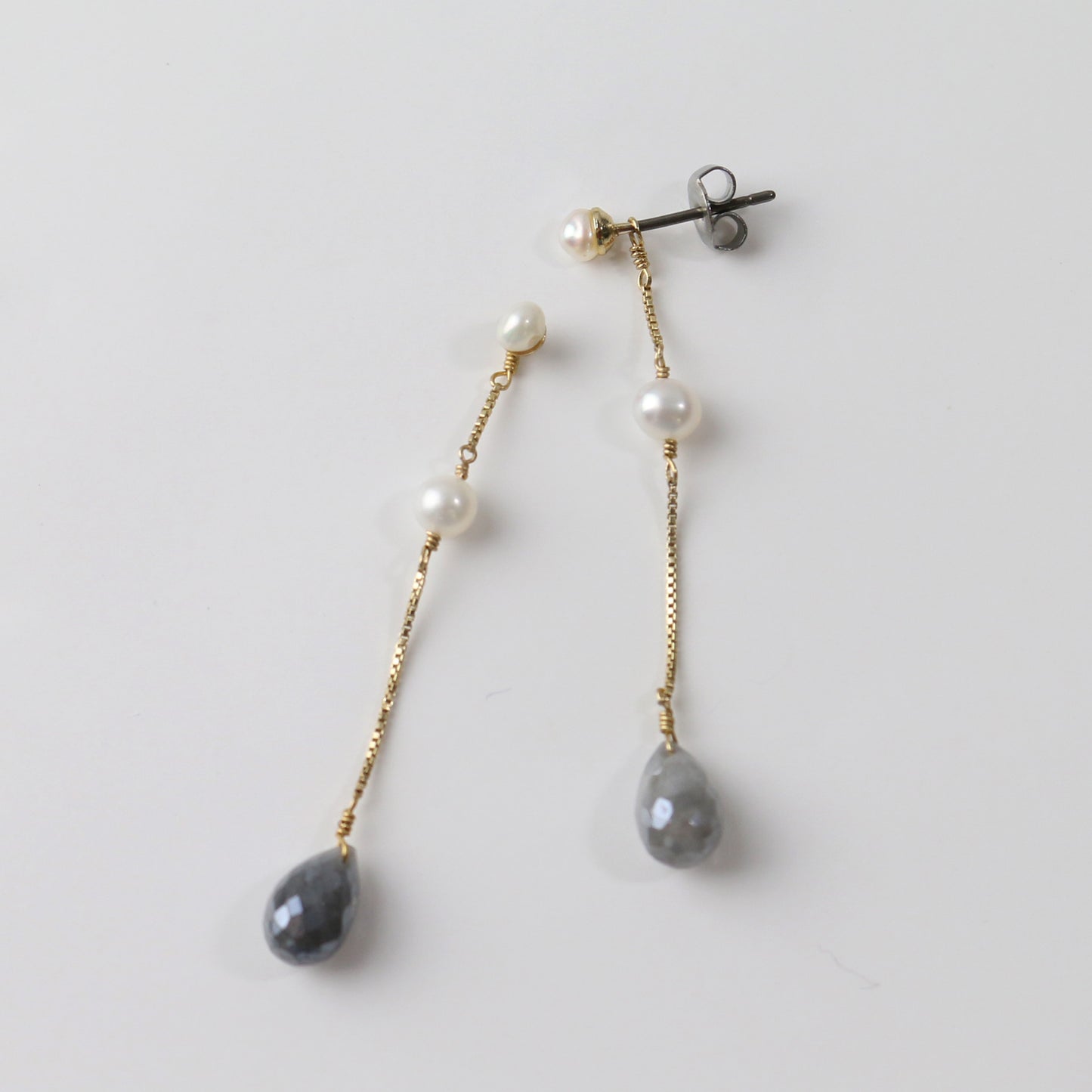 Freshwater pearls and graceilver night earrings