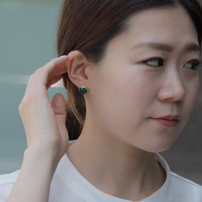 Natural stone stud earrings
