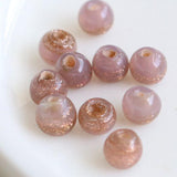 Glass Beads Round 4mm Amethyst x Brown Lame 10 pieces (1 set)