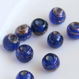 Glass bead round type 4mm navy x brown ramet 10 pieces (1 set)