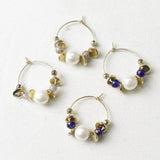 Glass bead round type 4mm navy x brown ramet 10 pieces (1 set)