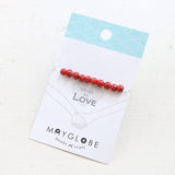 Glass bead round type 4mm matte red x brown lame 10 pieces (1 set)