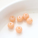 ガラスビーズ ラウンド型 6mm ピンクベージュ 6個入（5セット入り）