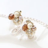 Glass bead diamond type 5 × 8mm multi -sided cut topaz x brown ramet (1 set)