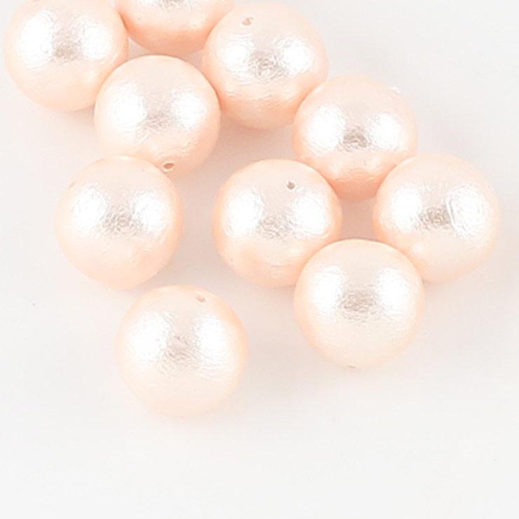 Cotton pearl round ball 18mm Both holes (perforated holes) Pink 100 pieces
