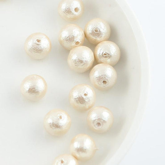 Cotton pearl round ball 8mm one hole kiscka 200 pieces