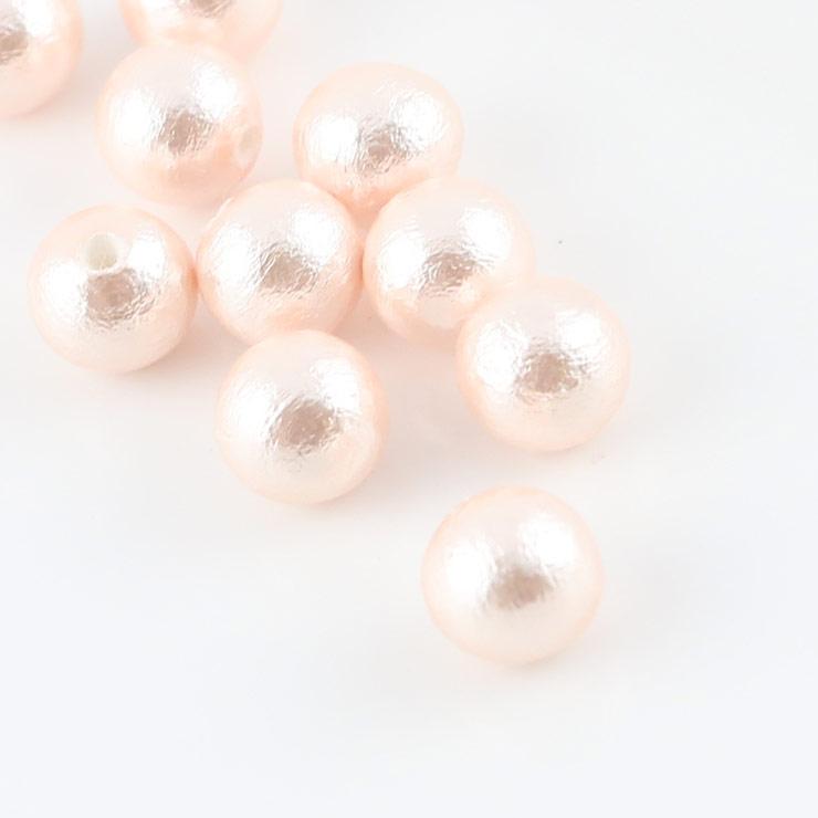 Cotton pearl round ball 8mm one hole pink 200 pieces