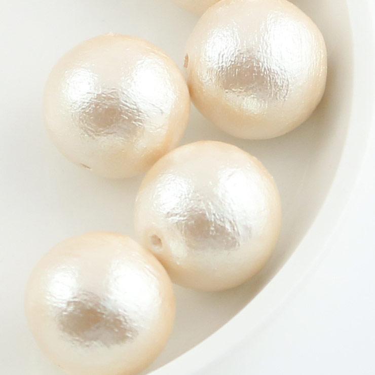 Cotton pearl round ball 16mm one hole pink 100 pieces