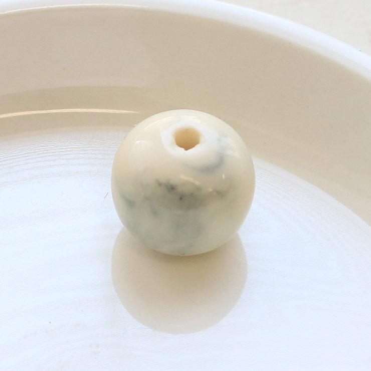 Resin Beads Round 16 × 15mm White x 1 piece (1 set)