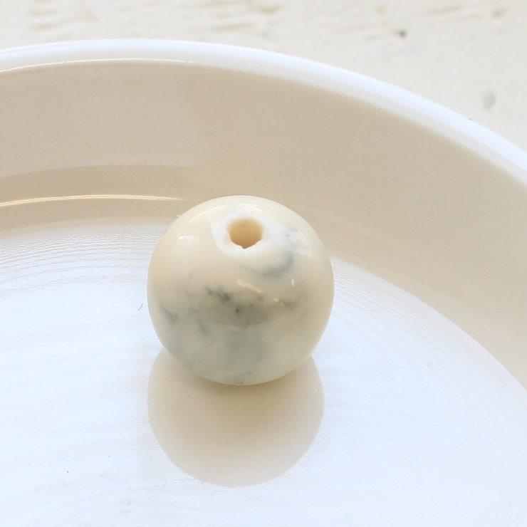 Resin Beads Round 16 × 15mm White x 1 piece (1 set)