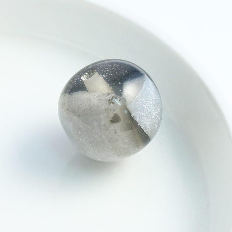 Resin beads round type 17mm gray x white x black 1 piece (1 set)