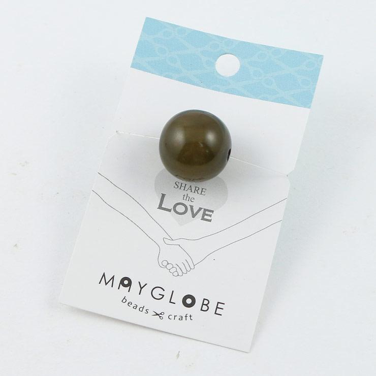 Resin beads round type 17mm olive x 1 lame (1 set)