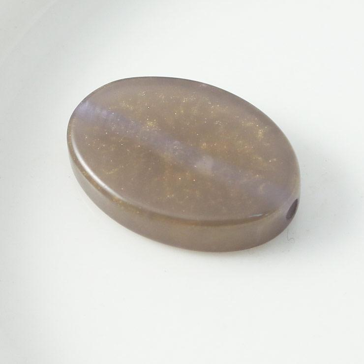 Resin bead oval type 18 × 27mm gray x 1 lame (1 set)