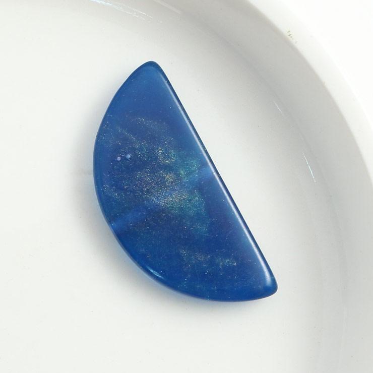 Resin Beads Semi -Circle Type 15 × 30mm Navy x 1 glitter (1 set)