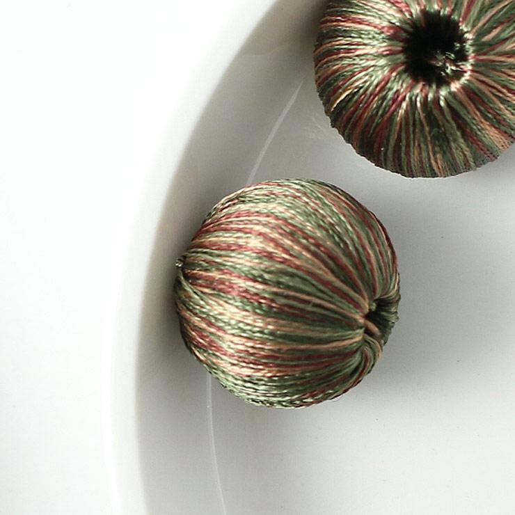 Winding bead round type 17mm olive x 2 brown (1 set)