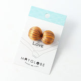 Winding thread bead round type 17mm orange x 2 brown (1 set)