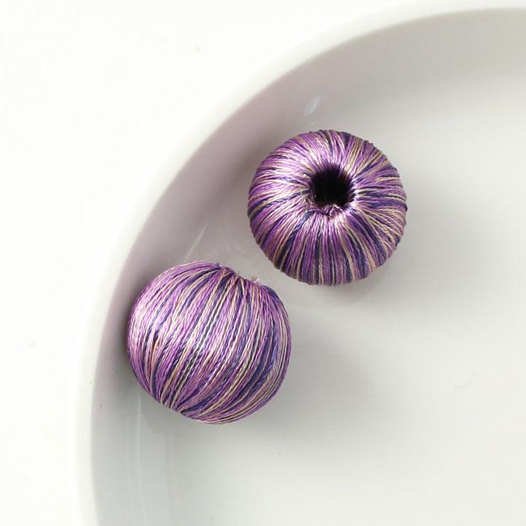 Wind thread bead round type 17mm purple 2 pieces