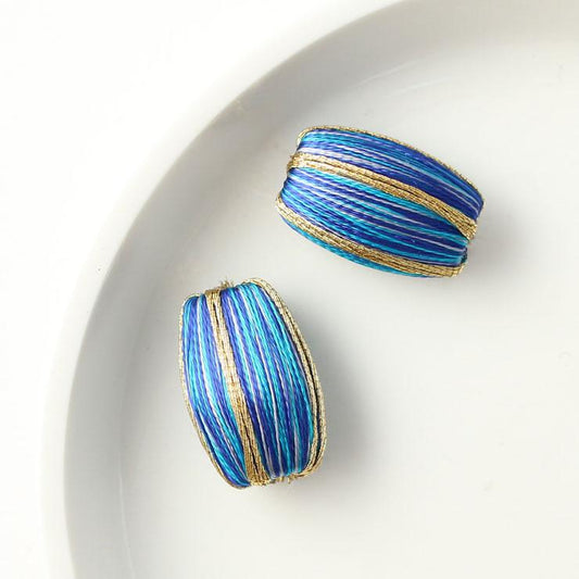 Winding beads Tawara type 11 × 18mm Sky Blue 2 pieces