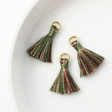 タッセル 12×15mm オリーブ×ブラウン 3本×5セット（計15本）