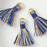 タッセル 12×15mm ネイビー×ベージュ 3個入（5セット入り）