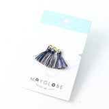 タッセル 12×15mm ネイビー×ベージュ 3個入（5セット入り）