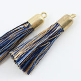 タッセル 10×35mm ネイビー×ベージュ 2個入（5セット入り）