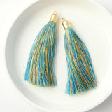 Tassel 10 x 60mm green beige 2 pieces