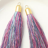 Tassel 10 x 60mm pink mint 2 pieces