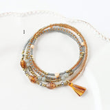 Glass beads 2WAY rubber necklace/bracelet handmade kit