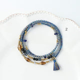 Glass beads 2WAY rubber necklace/bracelet handmade kit